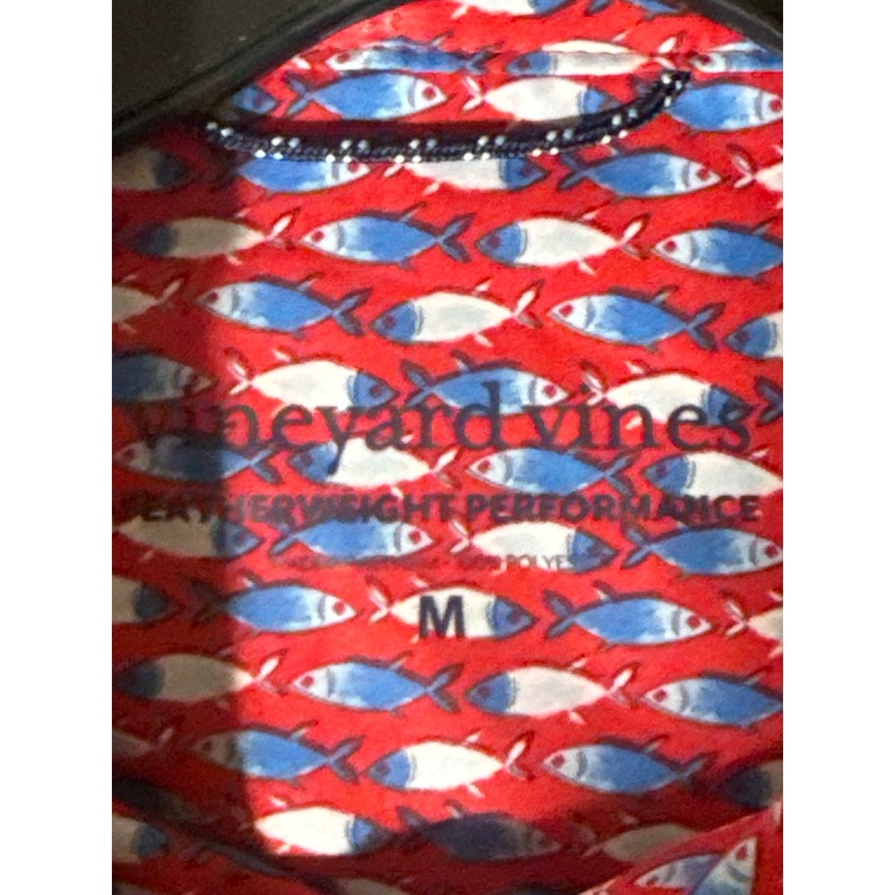 Vineyard Vines Mens Medium Performance Fish Print Short Sleeve Button Down Shirt - Picture 3 of 13